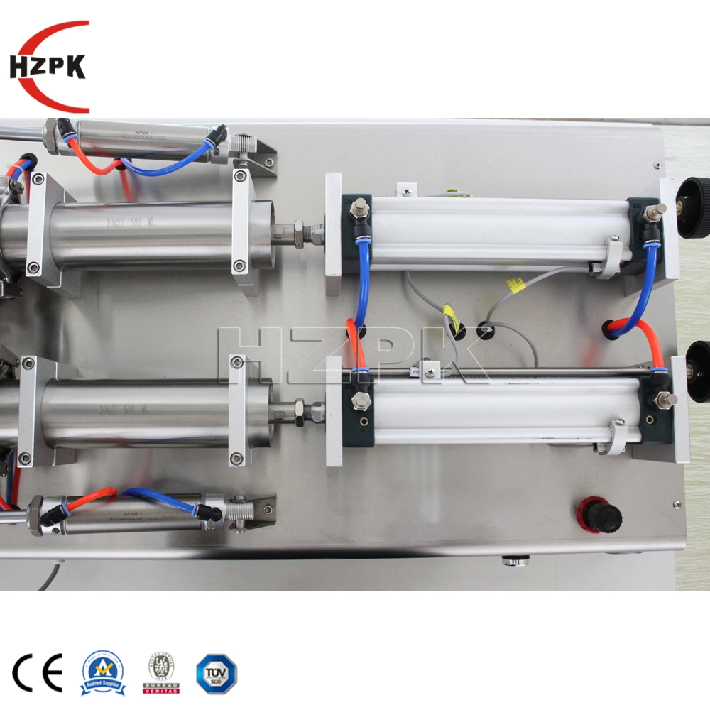 Hzpk Boquilla 2 máquina de llenado semiautomático de cosméticos de champú líquido Pegar Máquina de Llenado de relleno de Miel