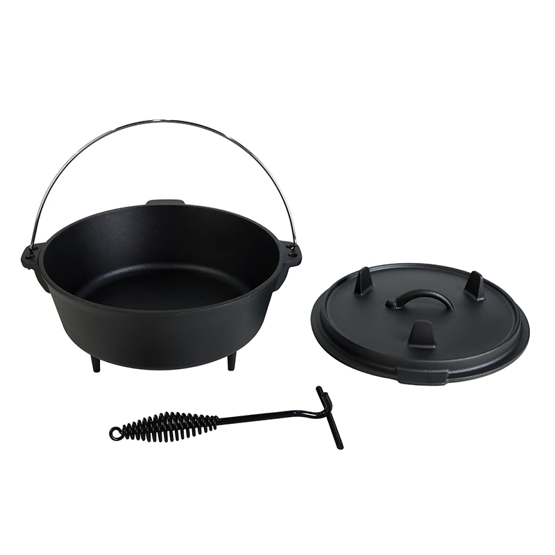 Utensilios de cocina para exteriores multifunción portátiles, estofado, barbacoa, sopa, picnic Camping de hierro fundido Horno holandés