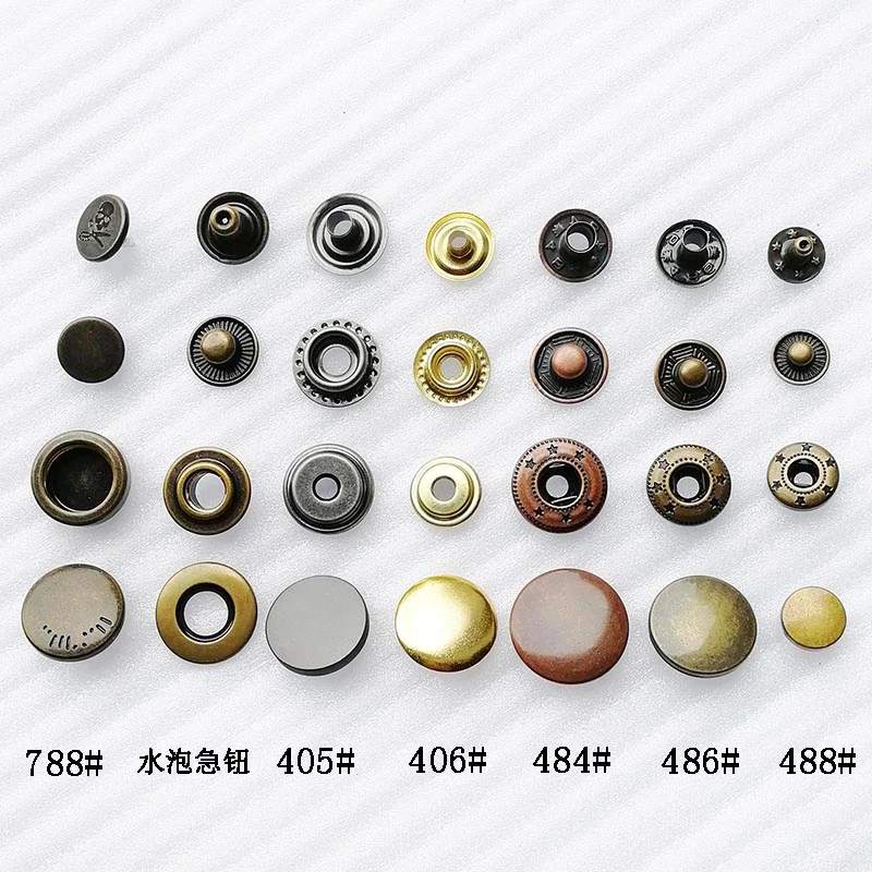 Different Color Size Brass Metal Snap Button Fastener Garment Hardware