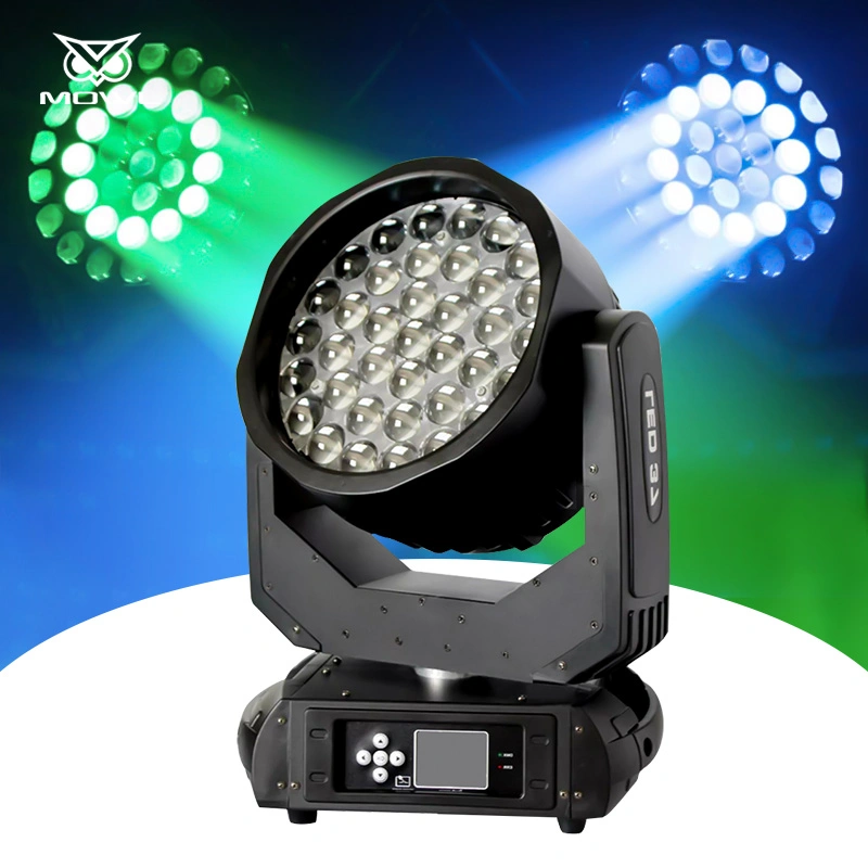 Mowl 37*15 RGBW 4in1 37X15W DMX Zoom Wash LED Moving Head Lighting for Stage