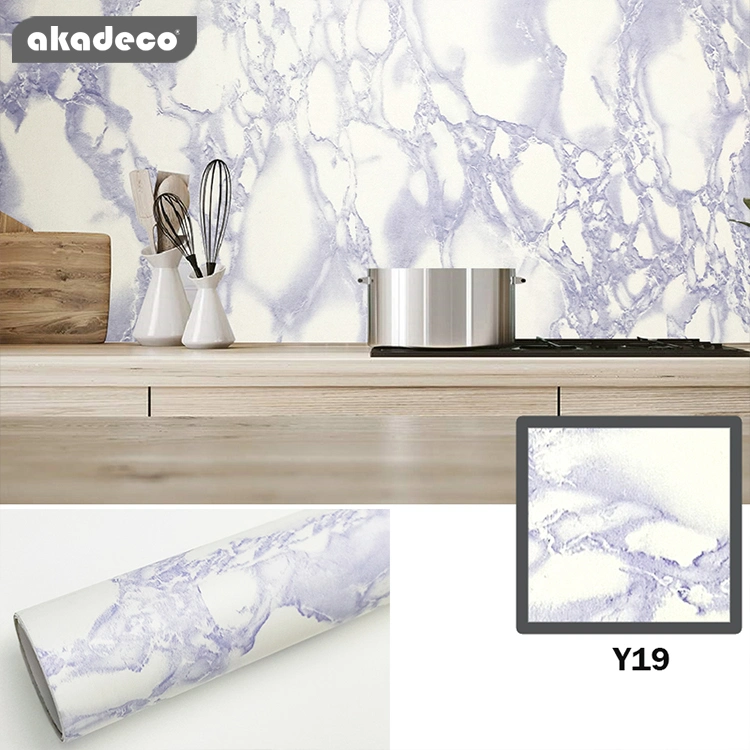 Akadeco Professional Seamless Fit Advanced Fashion 2D Exquisite Imitation Marble Sticker PVC Waterproof Wallpaper