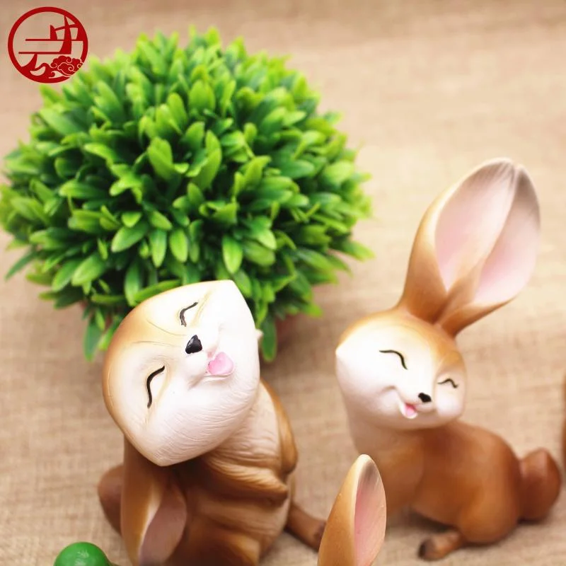 Novelty Easter Bunnies Rabbit Figurine Home Decor Bunny Figurine