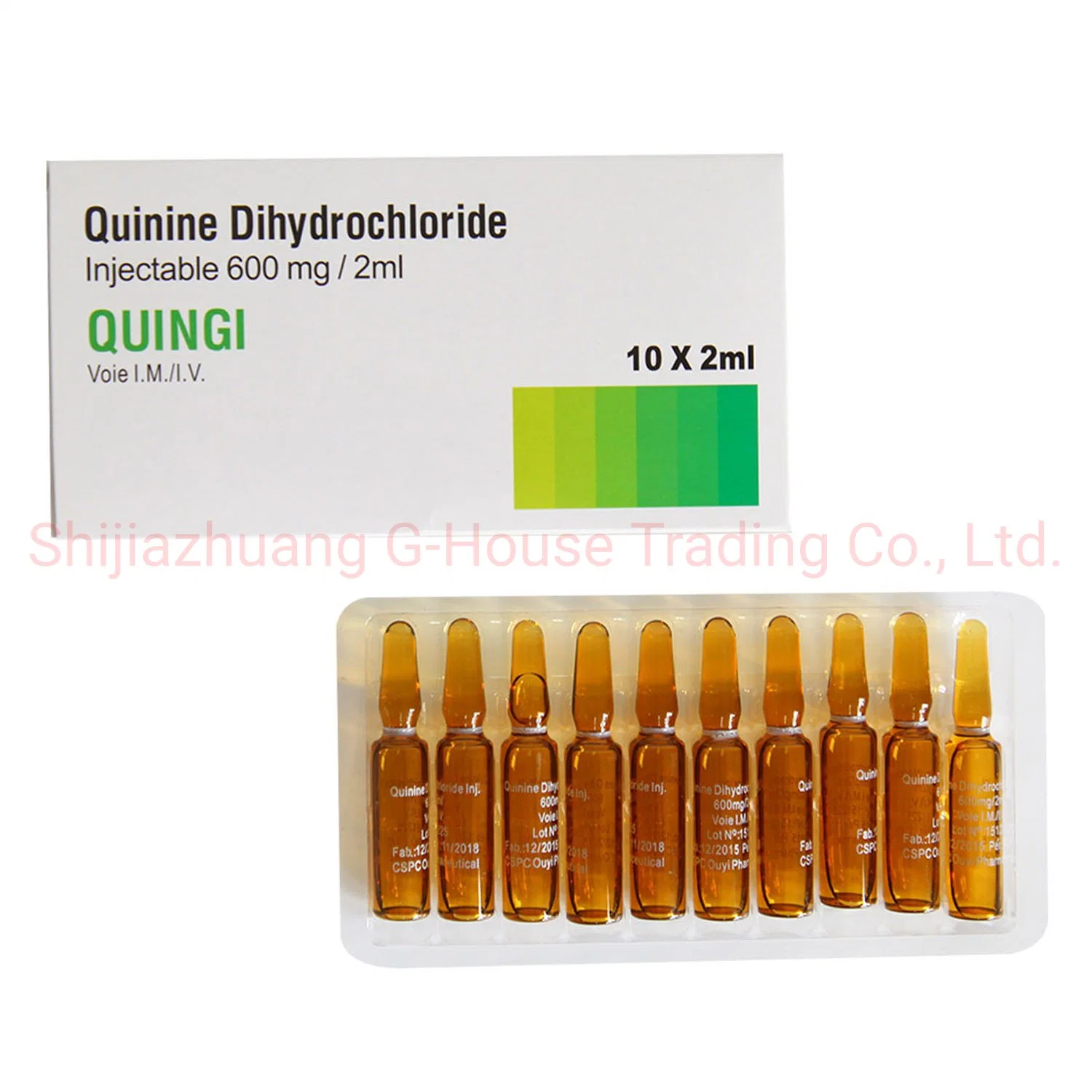 Инъекция хинина дигидрохлорида 2 мл/600 мг GMP-сертификат