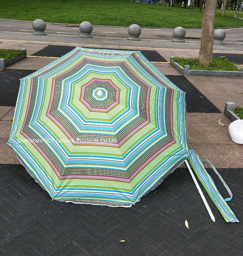 China Supplier Beach Umbrella Sun Umbrella with Silver Coating Nylon Cover (OCT-BU19011)