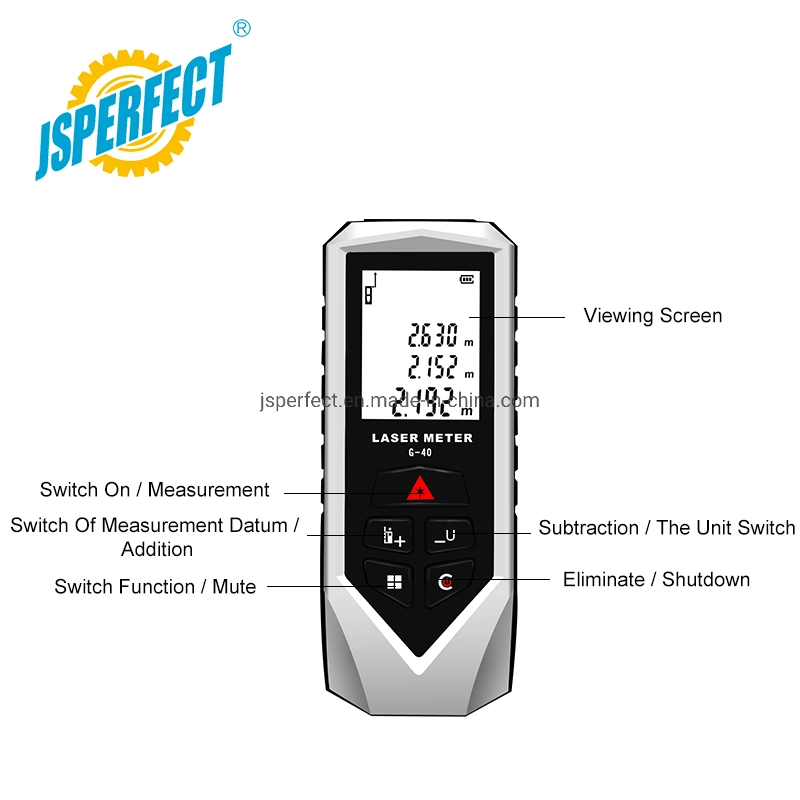 60m Red Beam Strong Light Handheld Laser Distance Meter