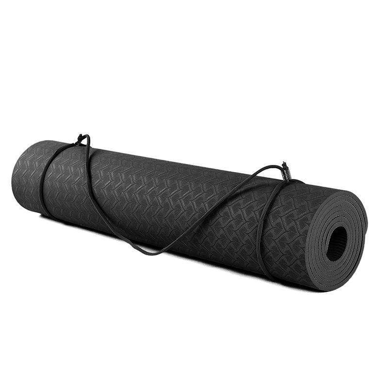 Entrenamiento de ejercicio Deportes Antideslizante Personalizado Ecológico Sostenible Biodegradable Colchoneta de yoga Fitness Reciclable Colchoneta de yoga TPE negra