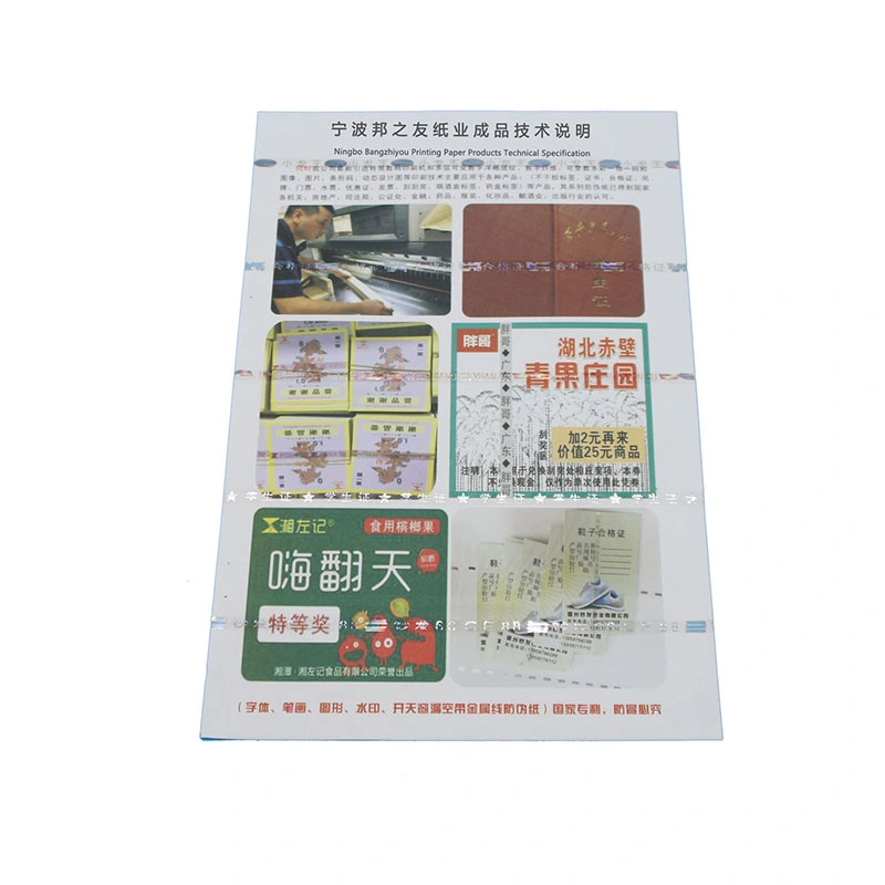 Custom Hot Stamping Hologram Security Paper Certificate and Document Printing