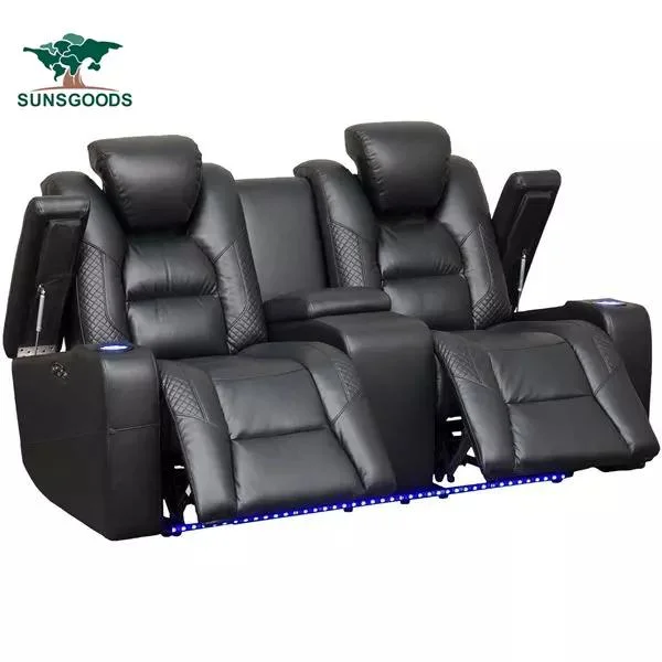 Best Selling Power Reclining Console Loveseat Home Theater Furniture Living Room Electric Recliner Sofa