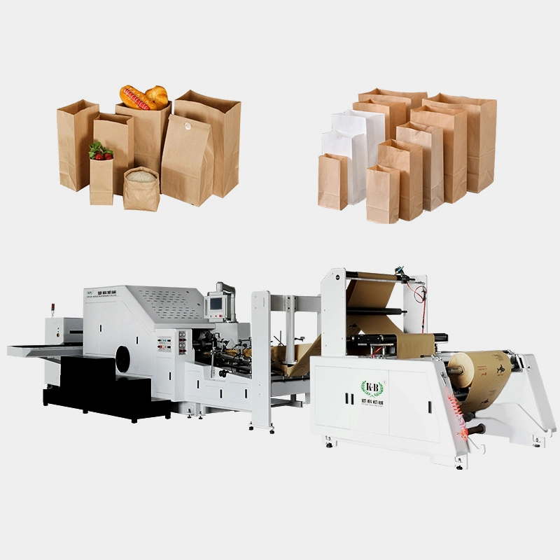 Máquina automática para hacer bolsas de papel con fondo cuadrado. Precio de fabricación de bolsas de papel.