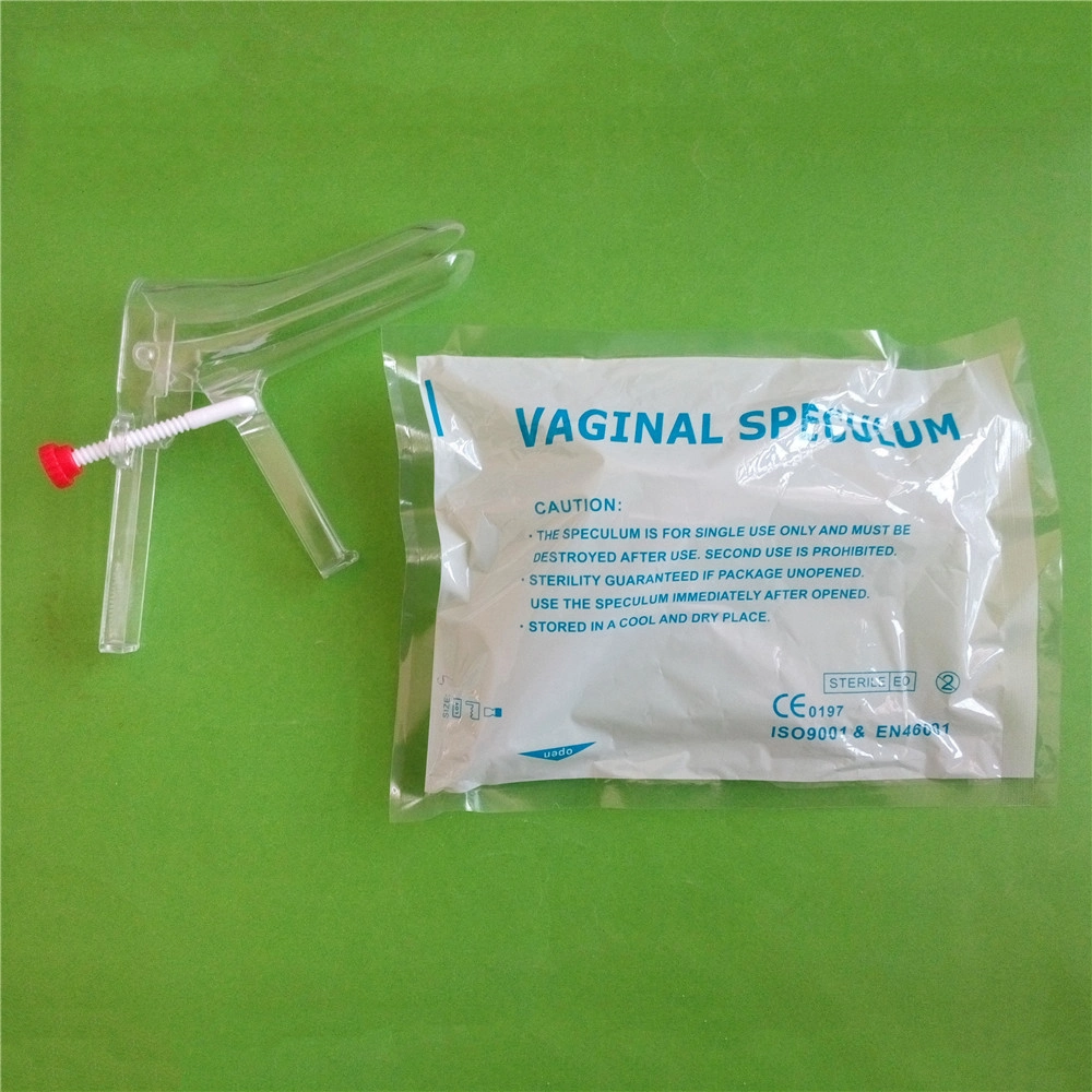 Good Price Gynecological Instruments Clear Disposable Vaginal Speculum with Side Screw Type