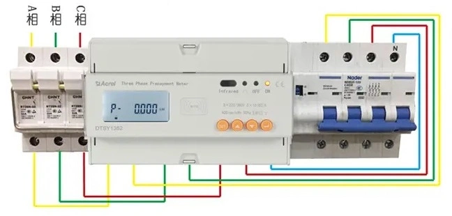 Three Phase DIN Rail Modbus Smart Remote Control Energy Meter