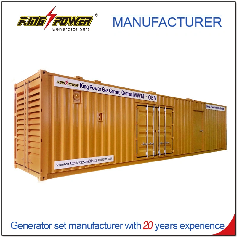 Continuous Power 1500kw Container Type Natural Gas Biogas LNG Generator