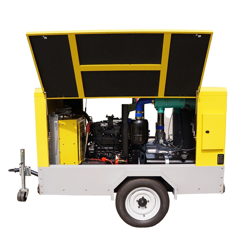 953CFM 10 bar Portable accionadas por motor Diesel compresor de aire de tornillo para la explotación minera cantera