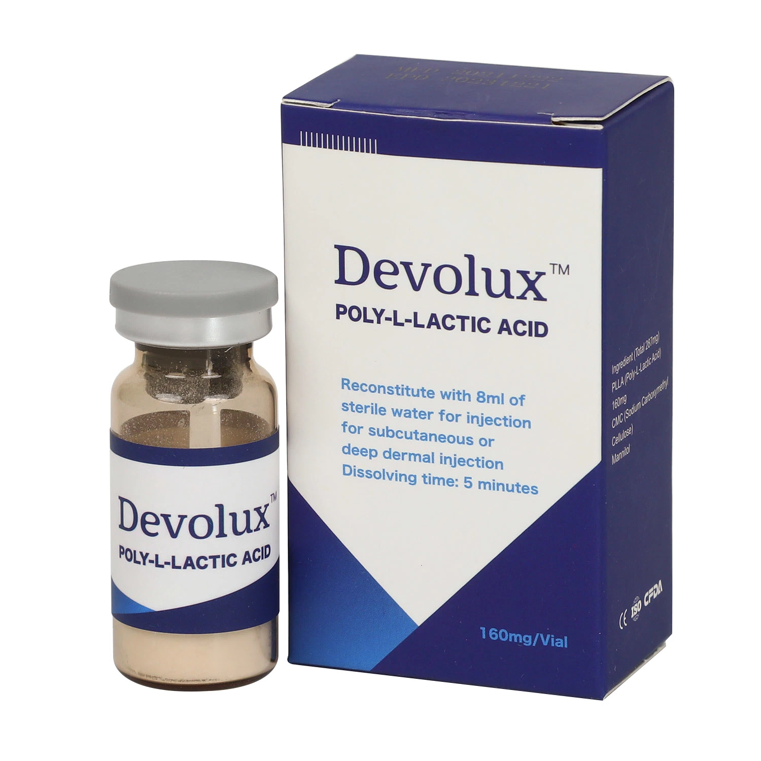 Devolux Injectable Poly-L-Lactic Acid Reborn PLLA polvo de relleno para cara Elevación de tope