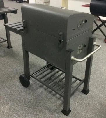 Middle Size Charcoal Grill with Removable Side Table and Under Shelf