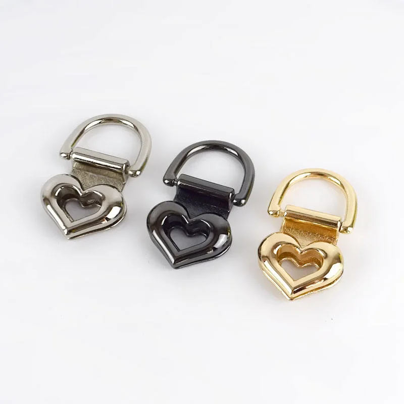 at- Bf059 Women Fashion Handbag Hardware Fitting Bag Side Buckles Heart D Ring Connector for Bag Strap Chain