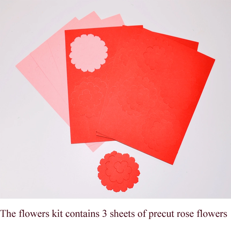 3D Decoration Paper Flower DIY Handmade Craft Material Kit of Big Rolled Rose
