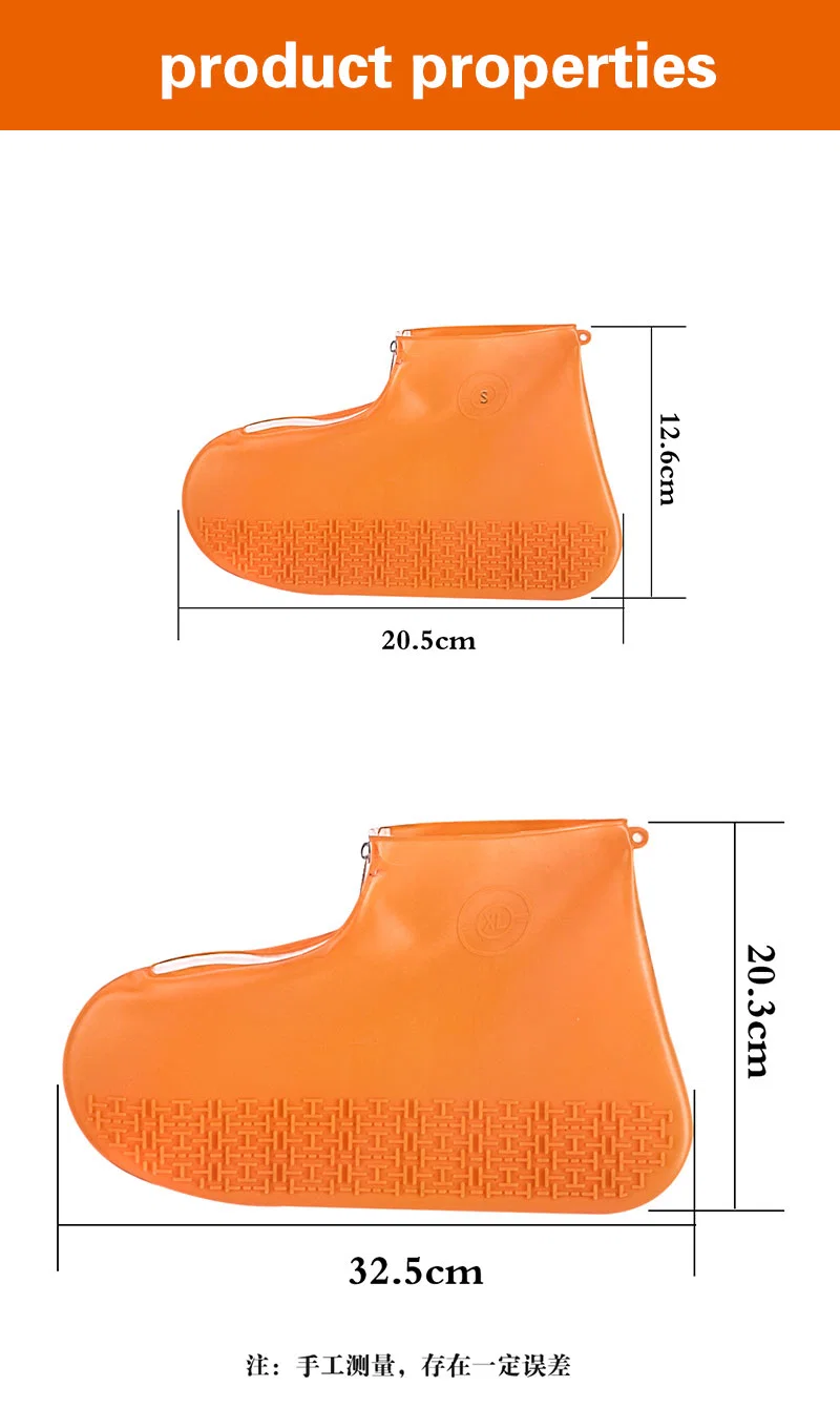 Cheap effacer le logo personnalisé Latex de caoutchouc de silicone durable manteau de pluie Souliers le couvercle de fermeture à glissière