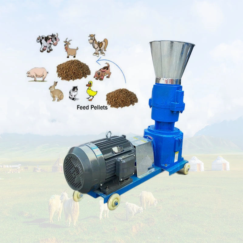 Plastic Wood Pellet Mill Granulator Animal Four Rollers