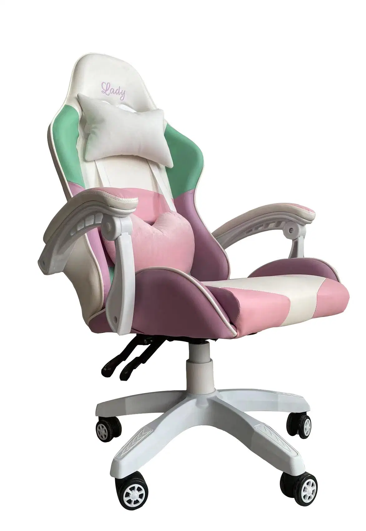 Wholesale Computer Racing Chair Rainbow Pink Green PU Gaming Chair