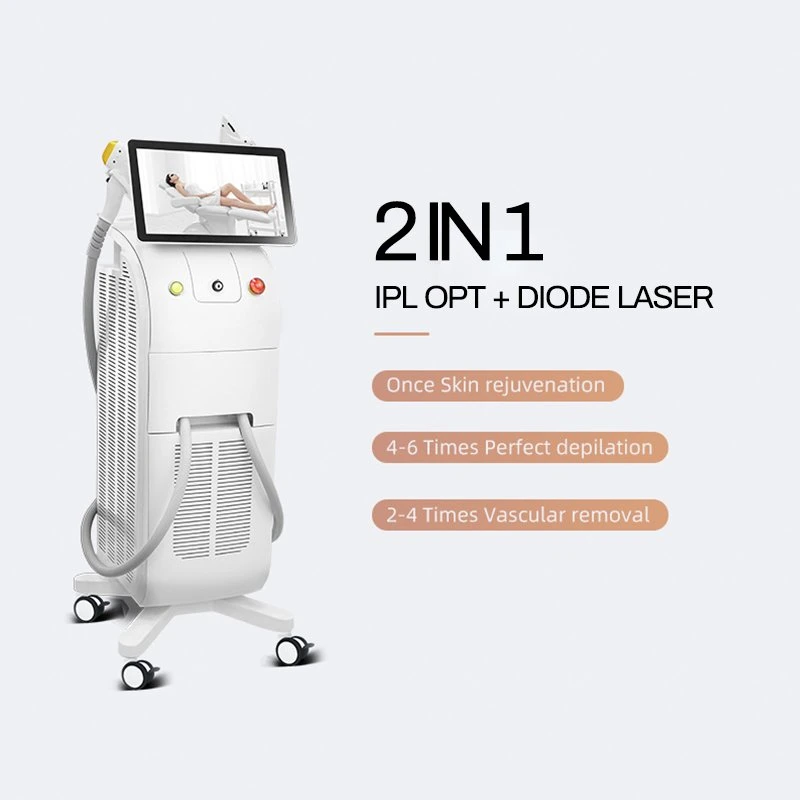 2en1 Depilación Láser de Diodo de equipos de belleza IPL Skin Rejuvenation Opc.