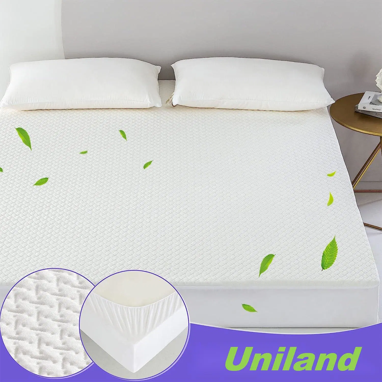 Ultrasonic Embossing Waterproof Fitted Sheet Mattress Protector with TPU Lamination