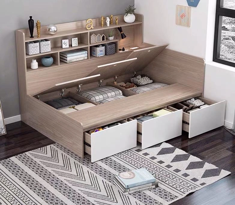 Los niños conjuntos de muebles de dormitorio bebé multifunción modernos de madera de estilo mediterráneo litera