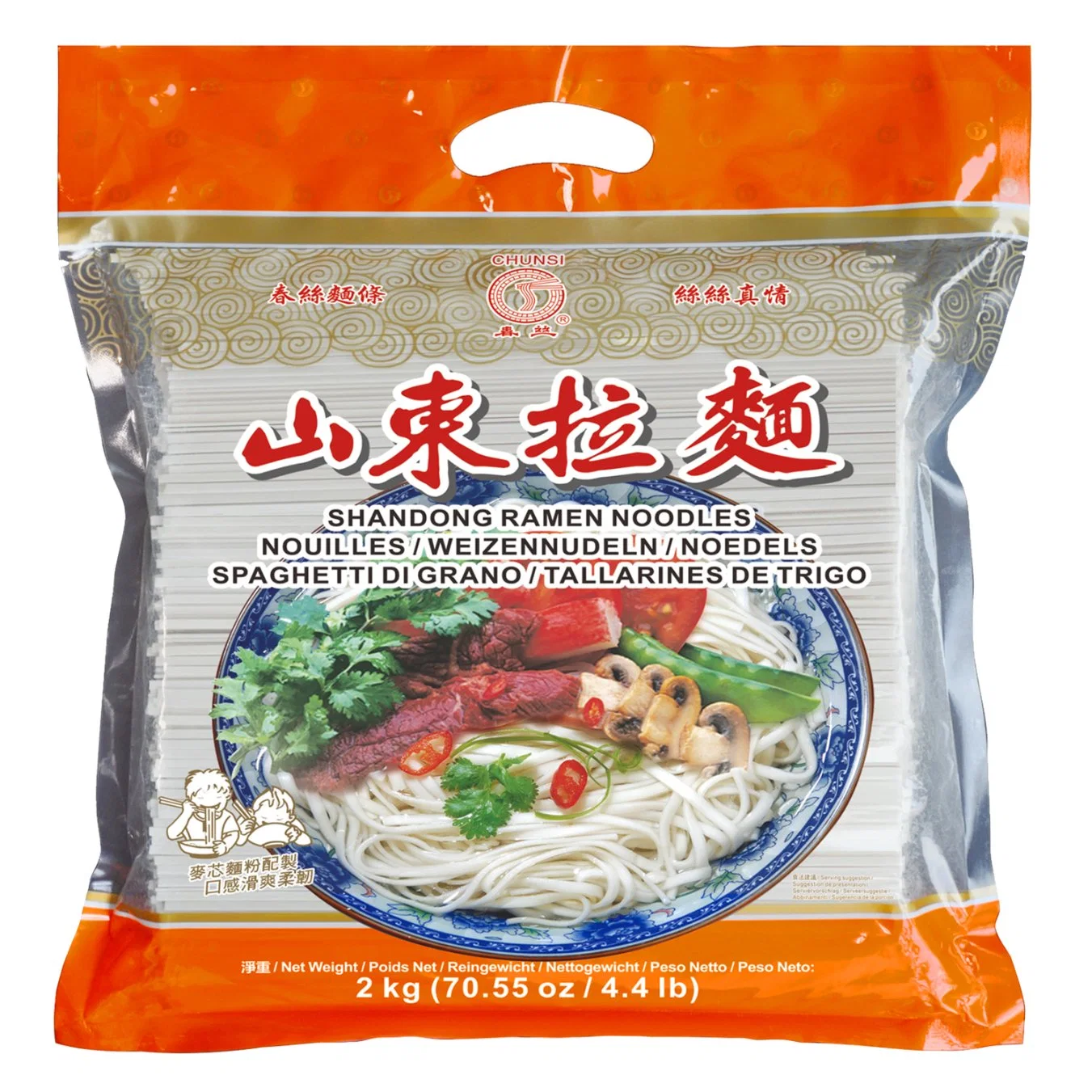 Supermercado Hot-Selling/Family-Size Chunsi/paquete de fideos ramen de Shandong