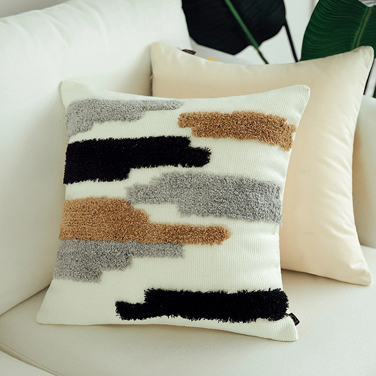 Cotton Woven Cushion Cover Absract Color Block Pillow Cover Moroccan Style Handmade Cushion for Home Decoration Sofa Bed 45X45cm/30X50cm