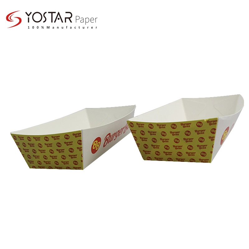 White Disposable Paper Food Serving Tray for BBQ&prime; S, Picnics, Carnivals and Festivals