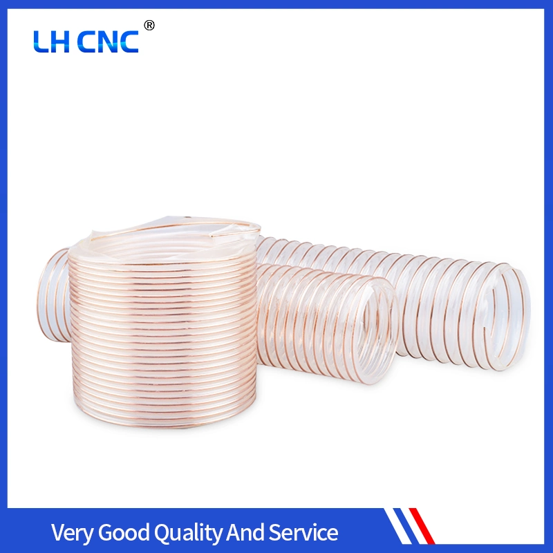 Suction Hose Spiral Flexible Plastic PU Steel Wire Dust Collection for CNC Router PU Polyurethane Ventilation Vacuum Air Duct Hose