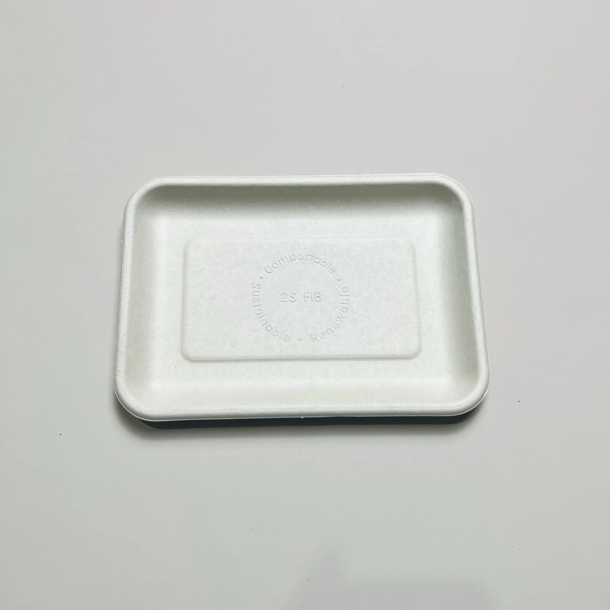 Food Delivery Packaging Disposable Bagasse Biodegradable Tableware Rectangle Tray