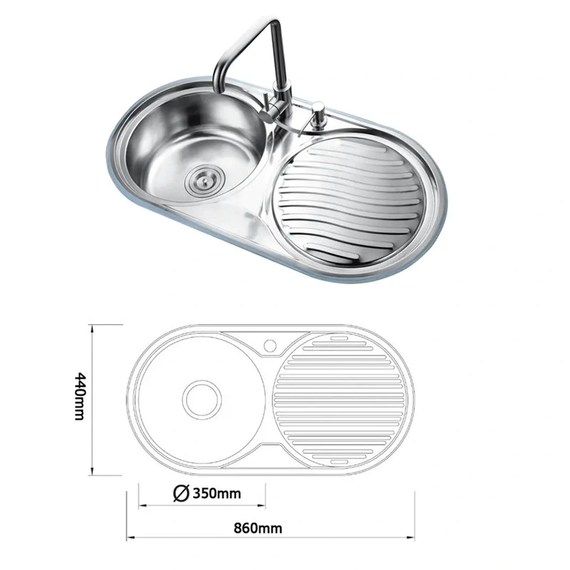 Stainless Steel Topmount Pressed Kitchen Sink