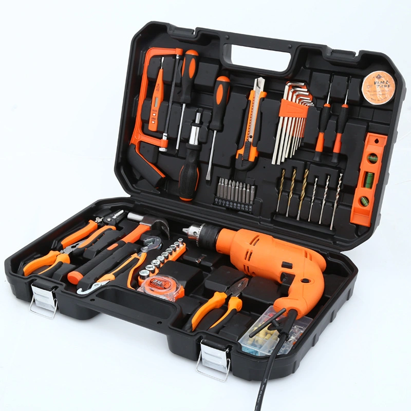 Multifunctional Electric Drill Screwdriver Hardware Tool Set Electrician Hammer Wrench Pliers Saw Screwdriver Hardware Tool Set 115PCS