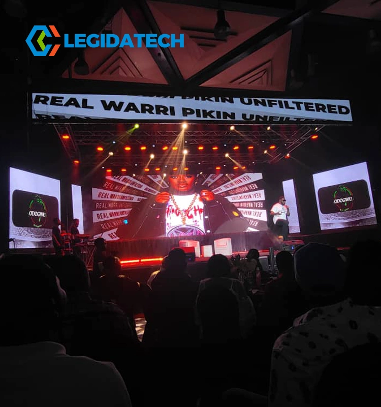 Legidatech LED Bühne Hintergrund Party Event Hanging Auditorium Rental LED TV-Videoanzeige