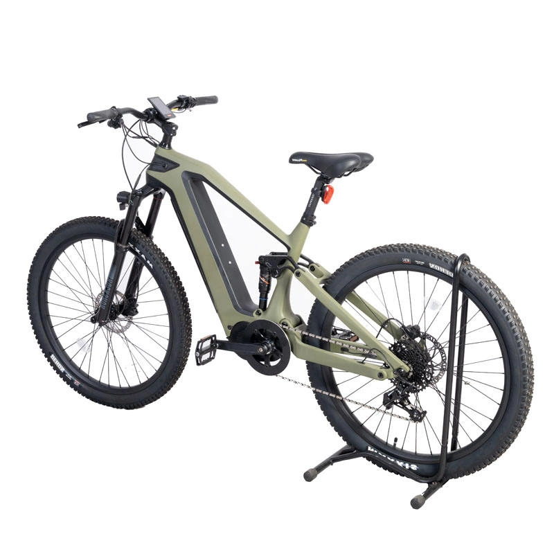 Vélo en fibre de carbone 17,5 Ah 1000 W VTT électrique à suspension intégrale avec batterie cachée.