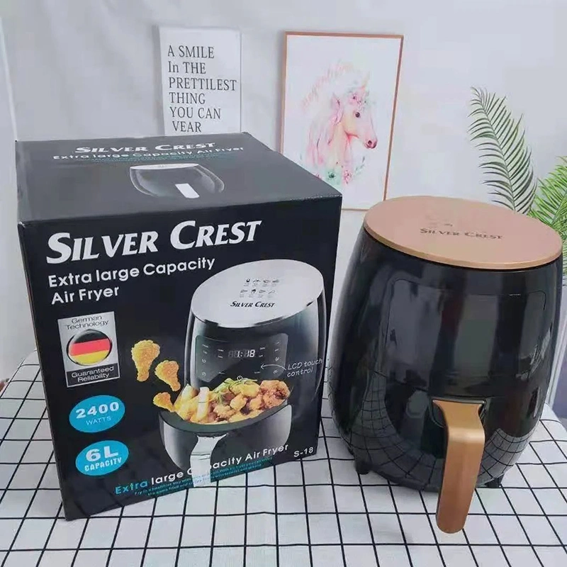 Freidora de aire Silver Crest Air Fryer al por mayor de China, horno freidora de aire, freidora de aire profunda, freidora de aire digital sin aceite, sin aceite, sin aceite caliente, 5L 6L freidora eléctrica de aire