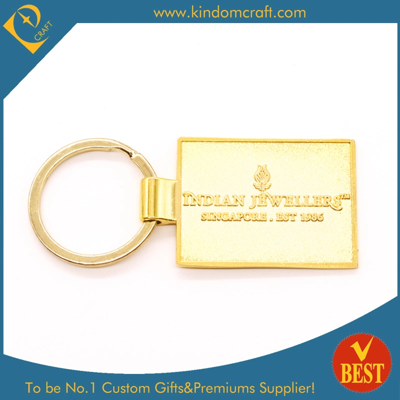Custom Gold Finished Metal Keychain Key Ring