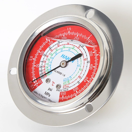 German Type All Stainless Steel SS316 -60 to 200 Centigrade Air Source Heat Pump Refrigerant Freon Pressure Gauge R134A R22 R404A R410A R407c HVAC Fireplace