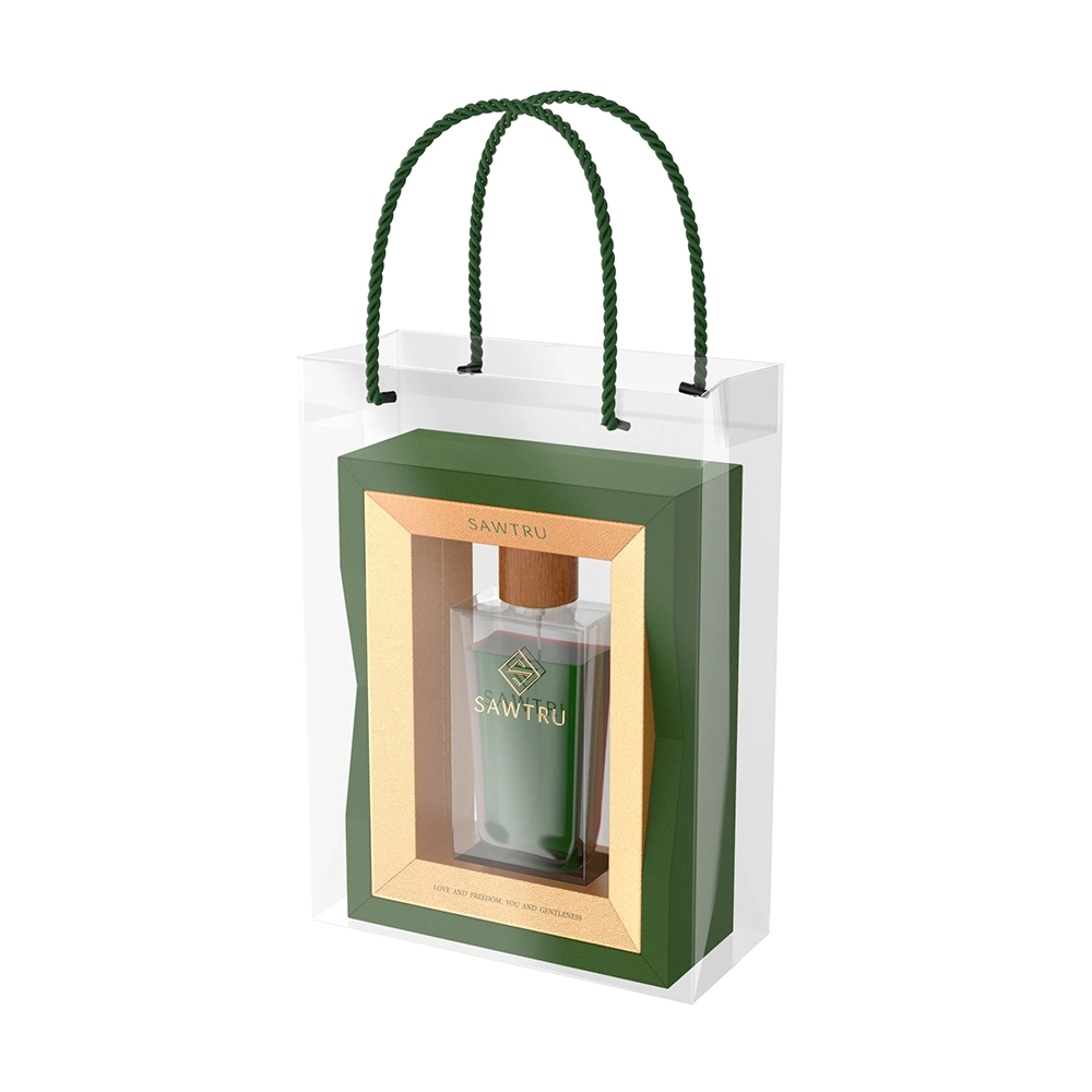 Customize Luxury Perfume Wooden Frame Wooden Gift Box with Plastic Bag