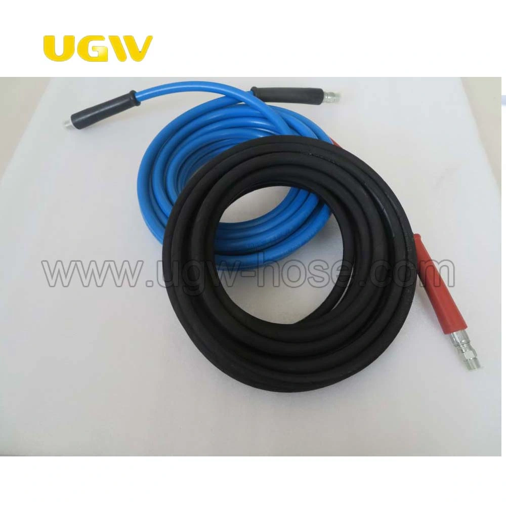 Blue High Pressure Cleaning Hose Rubber Steel Wire Industrial Wash Hose