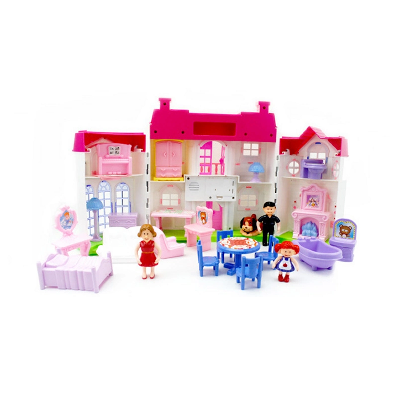 Girls Pretend Happy Family Doll Play House Toy with Furniture (10307928)