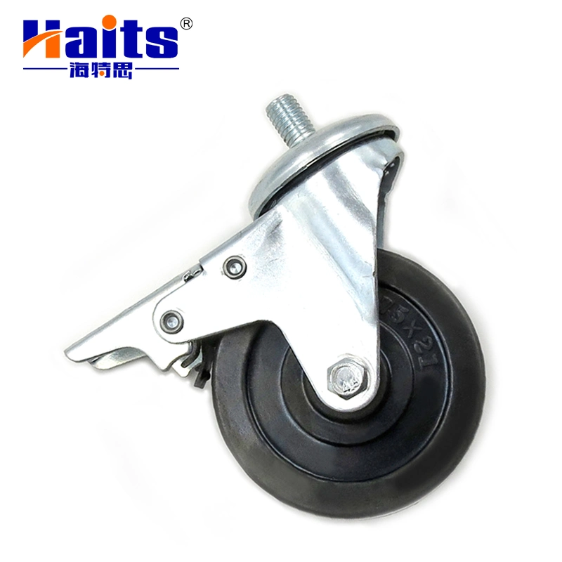 Furniture Accessories 50mm 75mm 100mm Swivel Bolt in Caster Wheel with Brake