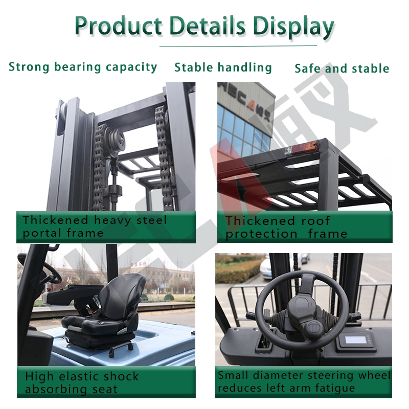 Counterweight Type\Double-Drive Electric Forklift with Shock-Absorbing Tires