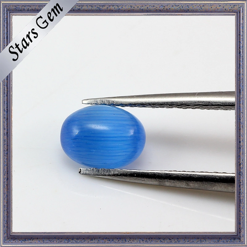 Deep Blue Schöne Ovale Cabochon Flat Back Crystal Cat Eyes