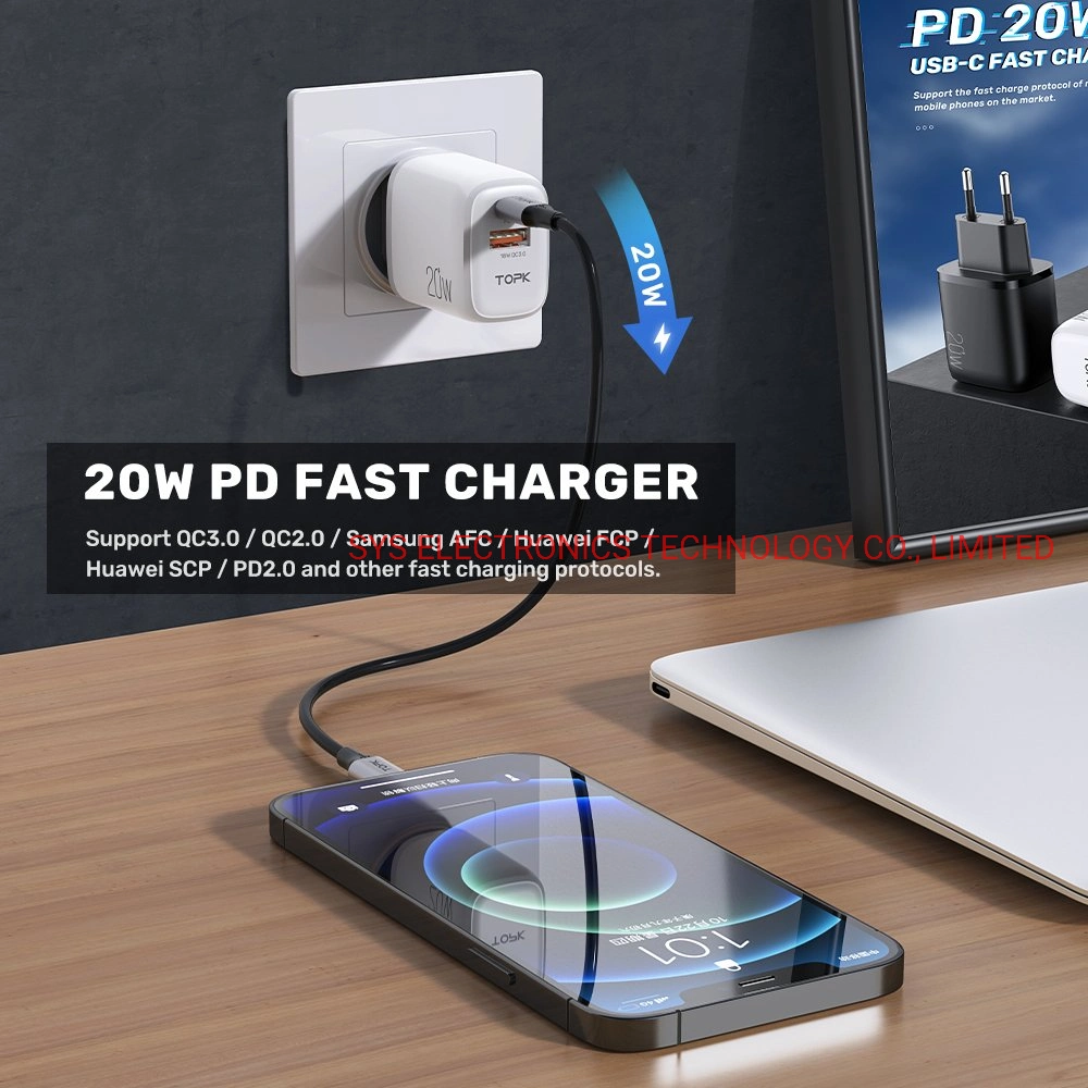 20W Pd USB-C Fast Charger for Apple Power Adapter Original Mobile Phone Wall Charging for iPhone Charger 13 12 PRO Max 11 Xr