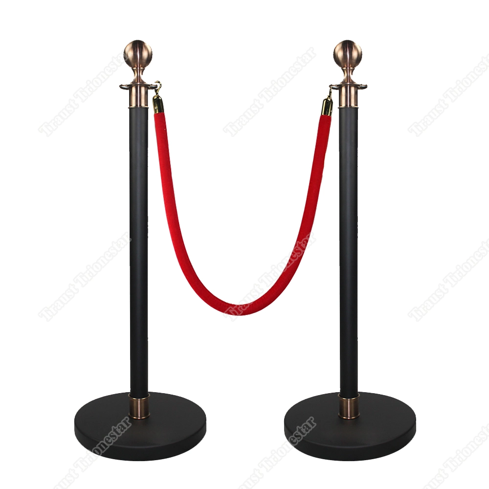 Traust Stainless Green Twisted Rope Brass End Crowd Cement Base Stanchion for Sale