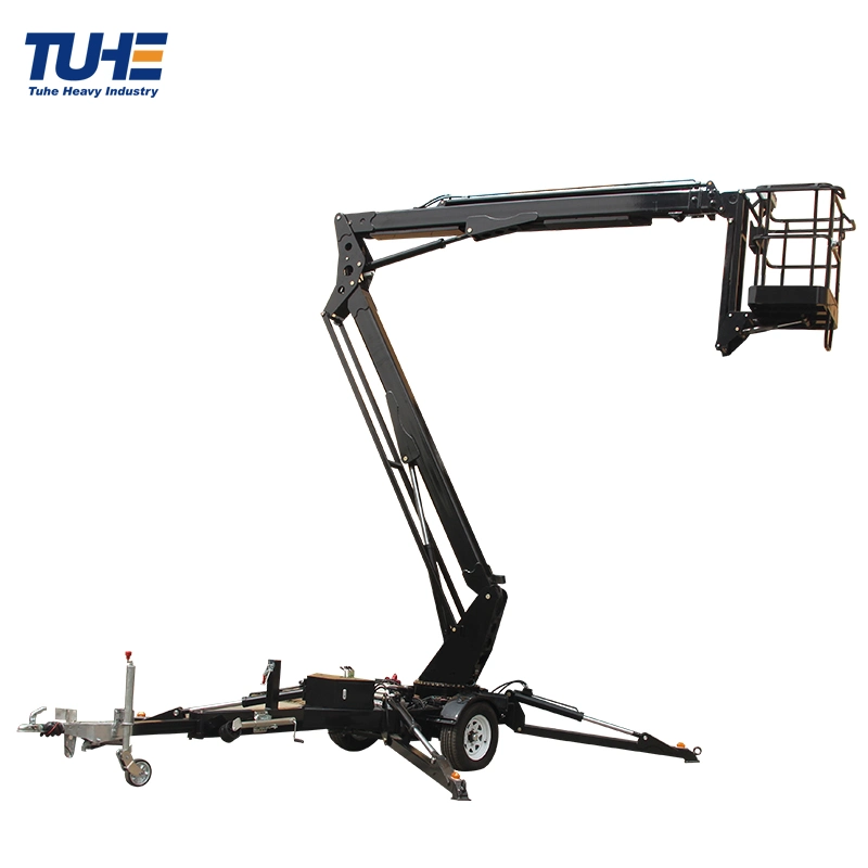 Levage Tuhe 6m 8m 12m 14m 16m Cherry Picker 4X4 Voiture de relevage de rampe montés sur camion grue de levage avec panier