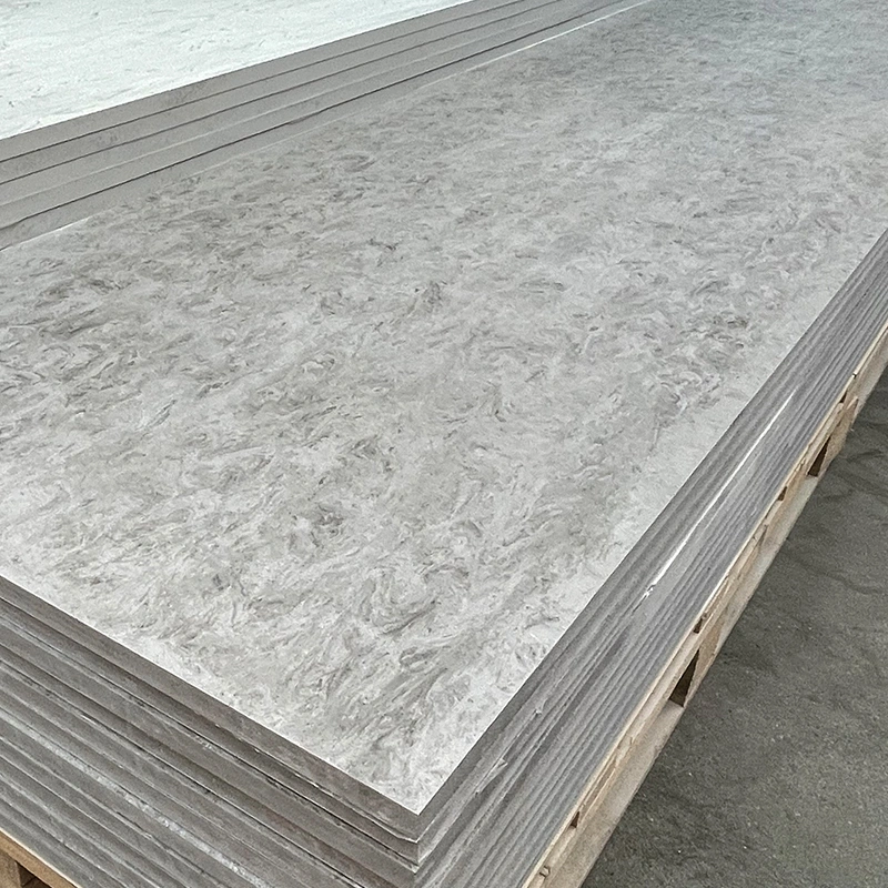 Cloudy Veining Grey Resin Acrylic Use as Kitchen Countertop Solid Surface Sheet