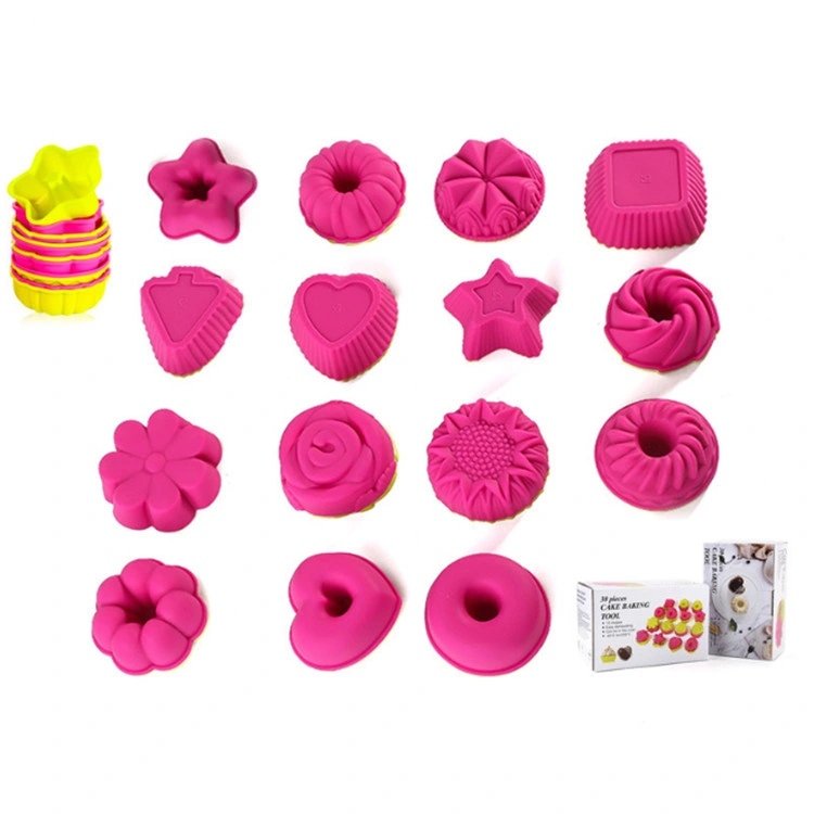 FDA aprovou bricolage personalizados reutilizáveis Cupcake Muffin moldes de silicone